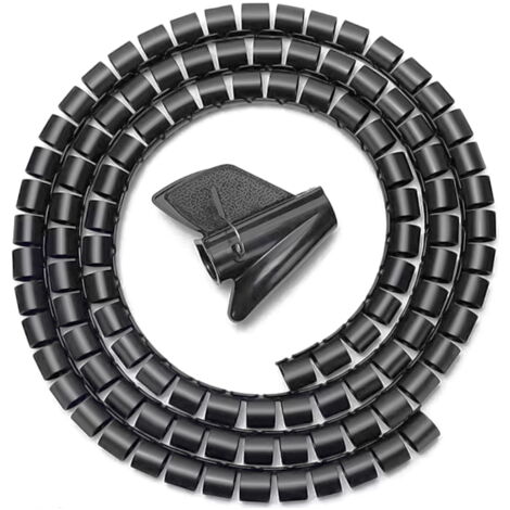 AISENS - A151-0406 - Organisateur de câbles en spirale 25MM, noir, 1.0M (1/3)