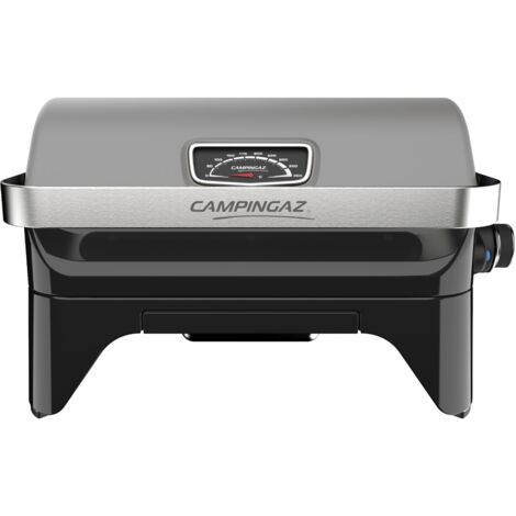 Campingaz – Barbecue gaz portable 48x26 cm – 1 brûleur en acier inoxydable – Système Blue Flame – Bac à graisse frontal – Thermomètre intégré (1/5)