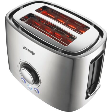 Gorenje  Grille-pain  T1000E  Puissance 1000 W  Nombre de prises : 2  Matériau du boîtier : Métal  Acier inoxydable (1/4)