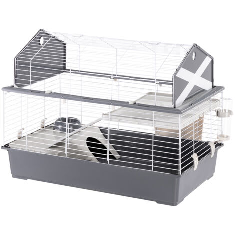 Cage pour rongeur 96 x 57 x 73 cm – Métal peint et résine – Toit ouvrable et porte coulissante – Accessoires inclus – Ferplast