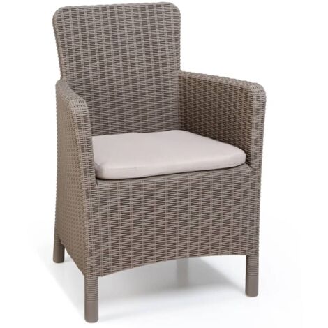 ALLIBERT CHAISE DE SALLE À MANGER DE JARDIN TRENTON CAPPUCCINO MEUBLE DE JARDIN 229310 (1/5)