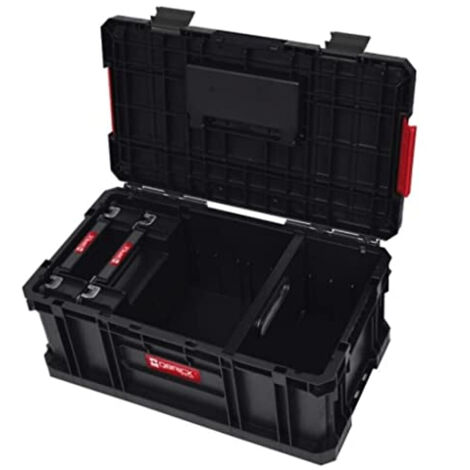 Boîte à outils QBRICK System Two Toolbox Plus – 2 organiseurs multifonctions – Dimensions 526x307x221mm – Capacité 26L – Poignée pliable