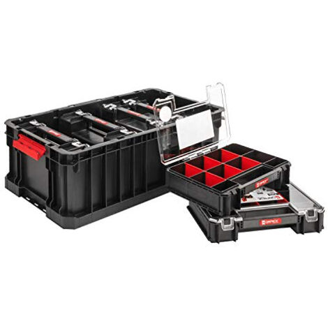 Qbrick – Boîte de rangement pour outils – Lot de 6 boîtes de rangement – Compartiments modulables pour petites pièces – Idéale pour organisation
