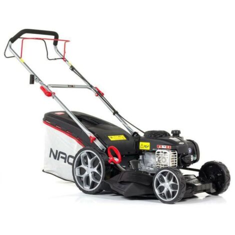 NAC LS46-450E-HSS-JR Tondeuse à traction à essence, moteur Briggs &amp Stratton de 125 cm³, démarrage facile, largeur de coupe de 46 cm, idéale pour les jardins de petite et moyenne taille.