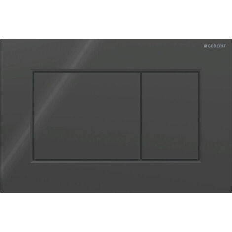 Plaque de commande Geberit Sigma01 - chasse d'eau à 2 boutons - carré - noir brillant