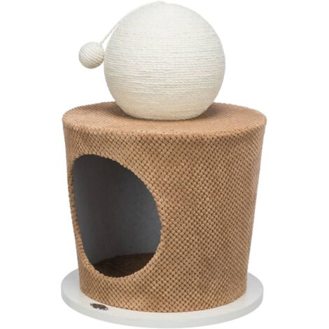 Grotte pour chat avec balle à gratter 36x50 cm Taupe TRIXIE (1/5)