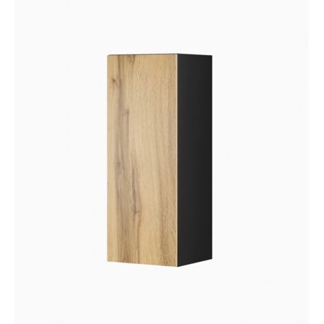 Vitrine Cama FURNITURE VIGO 90 cm - Noir/Chêne Wotan - Meuble suspendu (1/4)