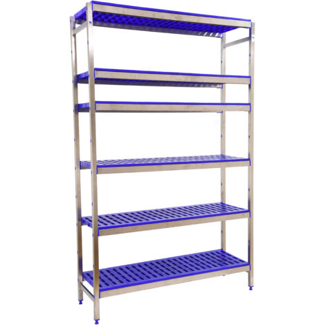 Simonrack Étagère 6 niveaux bleu inox robuste (1/4)