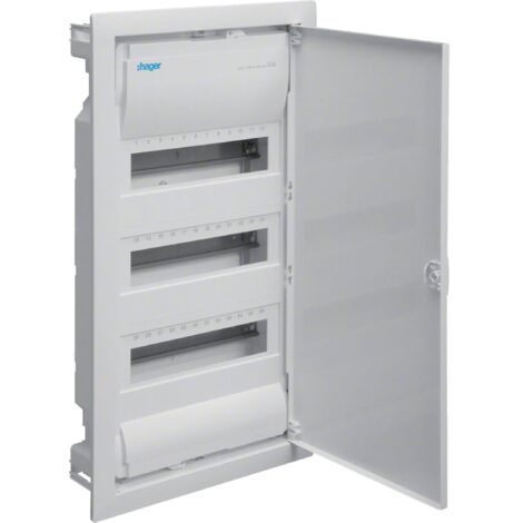 Hager – Tableau électrique encastrable 3 rangées 12 modules IP30 étanche VU36NE – Installation sous-plaque – Sécurité et fiabilité pour projets électriques