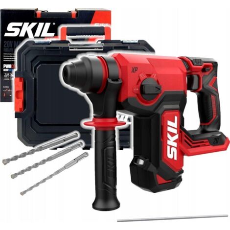 Perforateur burineur sans fil 20V – Moteur sans balais – Force de frappe 2.2J – SDS-plus pour béton armé – Inclus forets 6/8/10 mm – Skil