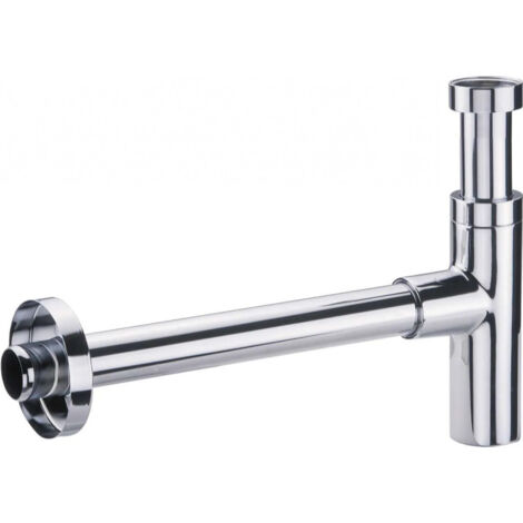 Siphon design lavabo tube réglable apparent laiton chromé (1/2)