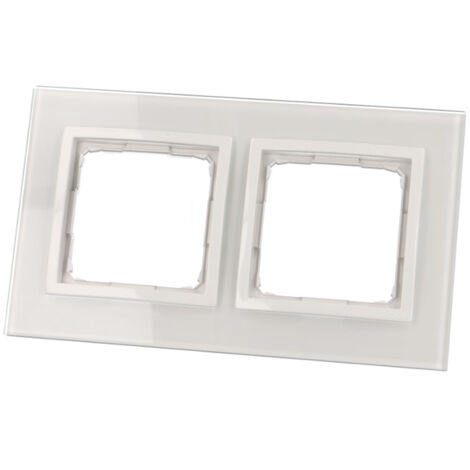 Kontakt-Simon Plaque enjoliveur double verre blanc perle (1/2)