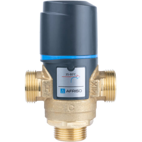 Mitigeur thermostatique ATM 343 DN15, G 3/4 pouce, plage de température 35-60 degrés C, Kvs 1,6 m3/h