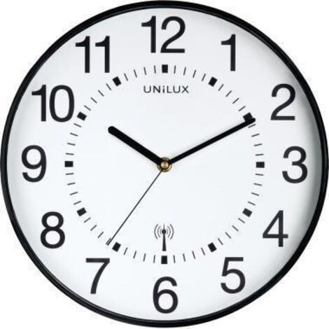 Unilux Horloge moderne noire diamètre 30 cm radio-pilotée (1/4)