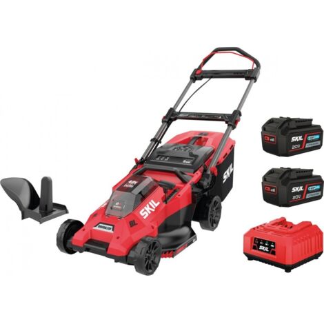 Tondeuse à batterie 40V avec 2 batteries 4.0Ah – Moteur Brushless – Largeur de coupe 43 cm – Hauteur de coupe réglable 25-75 mm – Skil