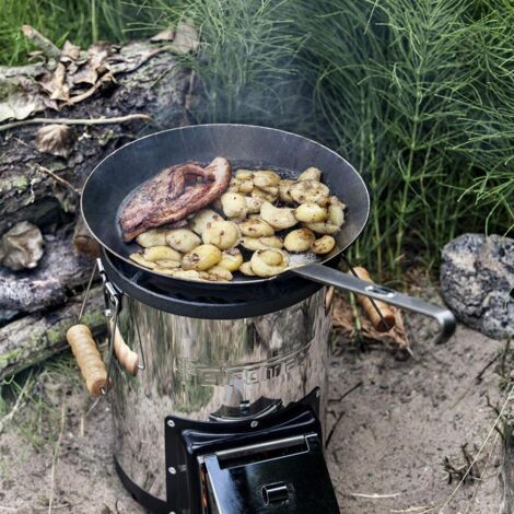 Poêle En Fonte Petromax 40 Cm – Deux Anses – Pour Feu Ouvert, Induction, Gaz – Naturellement Antiadhésive