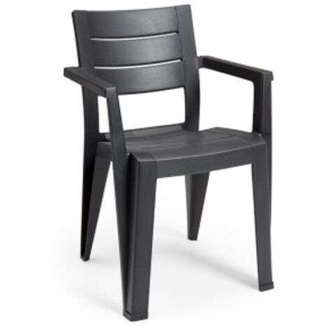 Keter – Chaise de jardin empilable en résine 100% polypropylène – Résistante aux intempéries et aux UV – Dimensions 61,5x58x79cm