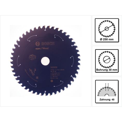Lame de scie circulaire rechargeable Expert pour bois, 250 x 2,1/1,6 x 30, 48 dents (1/5)