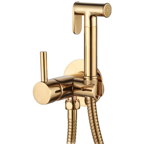 Invena Robinet Bidet Douchette Or Mural Monocommande (1/2)