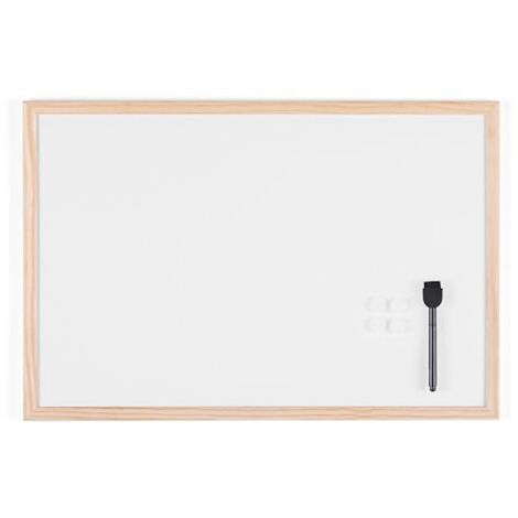 Tableau blanc laqué cadre bois 40 x 60 cm Bi-Office (1/5)