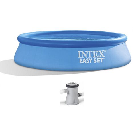 Intex – Piscine gonflable Easy Set 244 x 61 cm – Capacité 1942 l – Montage rapide sans outil – PVC durable avec kit de réparation (1/7)