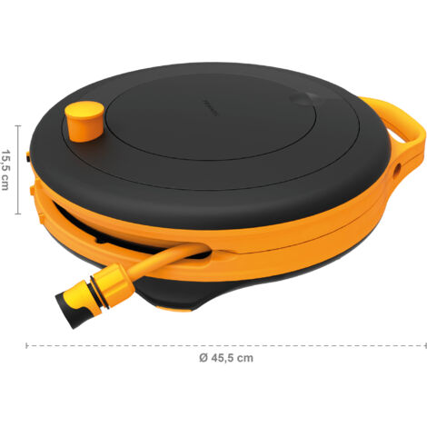 Fiskars DÃ©vidoir S, Set d'Arrosage Tout-en-1, Tuyau de 15 m, Tuyau de taille universelle (Ã˜ 9 mm), Raccord universel pour Robinet, noir/orange, 1020436