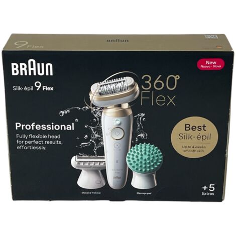 Braun – Épilateur électrique femme 40 pinces – Technologie MicroGrip – Autonomie batterie Lithium-Ion – Couleur or et blanc