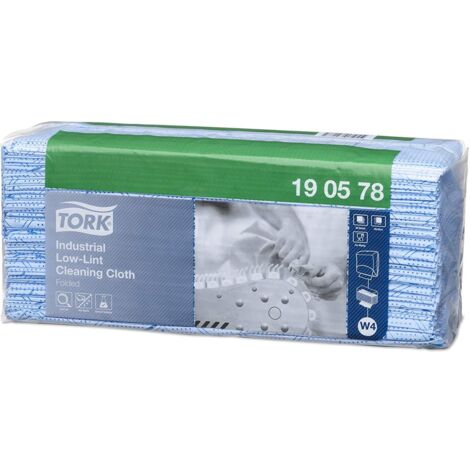 TORK 190578 W4 INDUSTRIEL NON PELUCHEUX CHIFFON DE NETTOYAGE - PACK DE 80 (1/5)