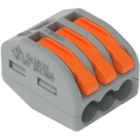 Wago – Borne de raccordement compacte 0,08 à 4 mm² – Courant 32 A – Tension 400 V – Levier ergonomique pour installation rapide (1/5)