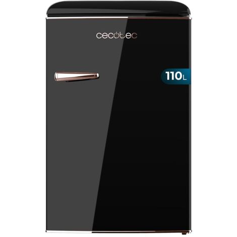 Cecotec – Réfrigérateur rétro 110L – Classe E – Icebox – LED intérieur – Poignée chromée – Tablettes en verre