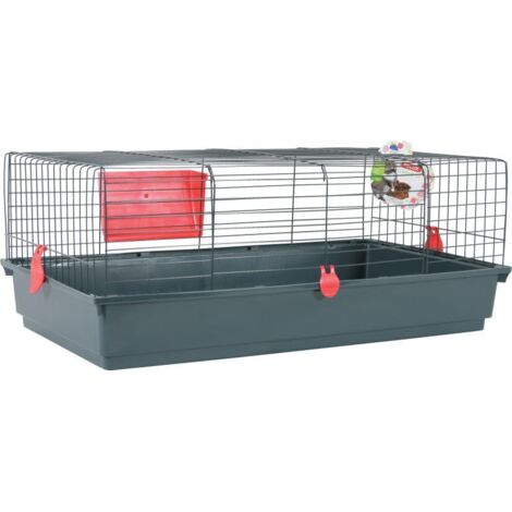 Animal Valley – Cage pour rongeurs 98 x 52 x 38 cm – Métal époxy sans plomb – Plastique polypropylène – Bac à litière haut pour propreté (1/2)