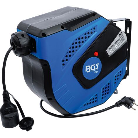 Bgs Technic – Enrouleur électrique automatique 25 mètres – Disjoncteur thermique – Indice de protection IP34 – Câble 3x 1.5 mm² – 230V 16A