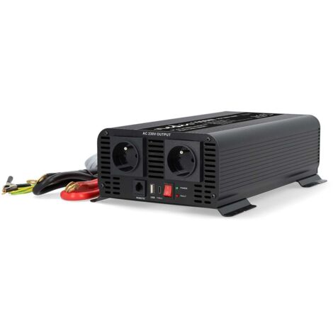Convertisseur de tension pur sinus Tension d'entrée: 12 V DC Connexion (s) de sortie d'alimentation de l'appareil: Type E (CEE 7/5) / USB-A / 1x USB-C™ 230 V AC 50 Hz 1000 W Puissance de sortie maxima (1/2)