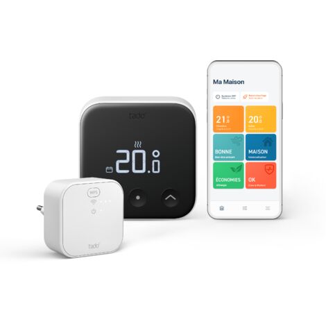 Thermostat connecté filaire noir – Kit de démarrage X pour gestion de chauffage – Compatible Google Assistant et Alexa – Connectivité Wifi – Tado (1/5)