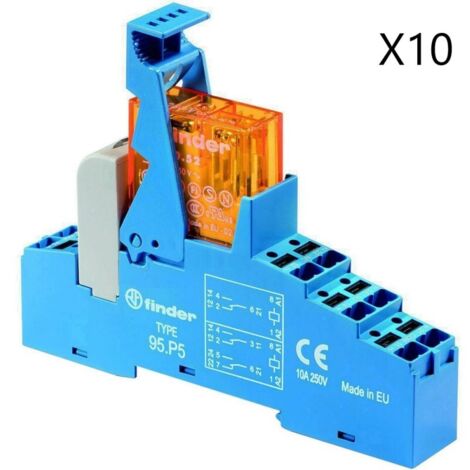 Lot de 10 Interfaces Modulaires à Relais 8A FINDER Type 48.P5 - 48.P5.8.230.0060 - NEUF (1/2)