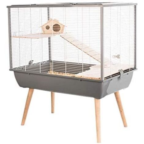 Zolux Cage Neo Silta - Rongador (petite taille, 77,5 x 47,5 x 87,5 cm), Couleur Gris