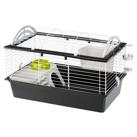Ferplast – Cage pour cochons d'Inde et lapins 78 x 48 x 50 cm – Acier et plastique – Toit ouvrant pour nettoyage facile – Espace entre barreaux 22,5 mm