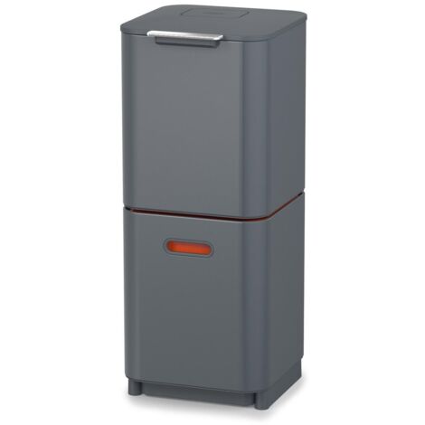 Unité de séparation de déchets et recyclage Totem Compact de Joseph Joseph - Capacité de 40 litres, design vertical, control de odeurs, comprend une poubelle de amovible de déchets alimentaires de 3L, (1/5)