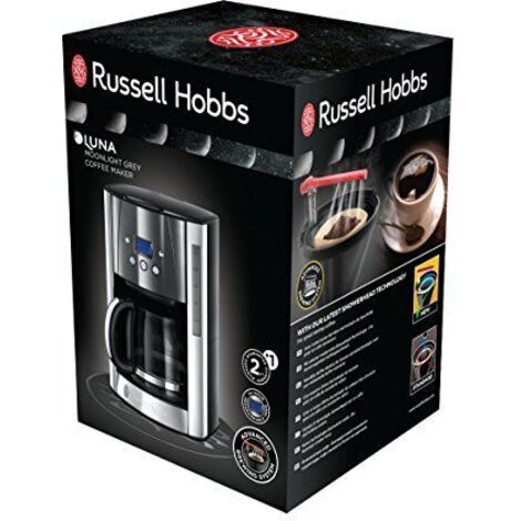 RUSSELL HOBBS 23241-56 Cafetiere Filtre Luna 1.8L Inox, 12 Tasses, Programmable, Auto-Nettoyante - Gris