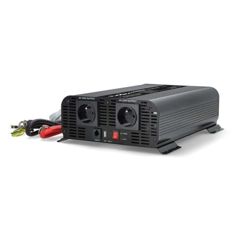 Convertisseur de tension pur sinus Tension d'entrée: 24 V DC Connexion (s) de sortie d'alimentation de l'appareil: Type E (CEE 7/5) / USB-A / 1x USB-C™ 230 V AC 50 Hz 2000 W Puissance de sortie maxima (1/2)