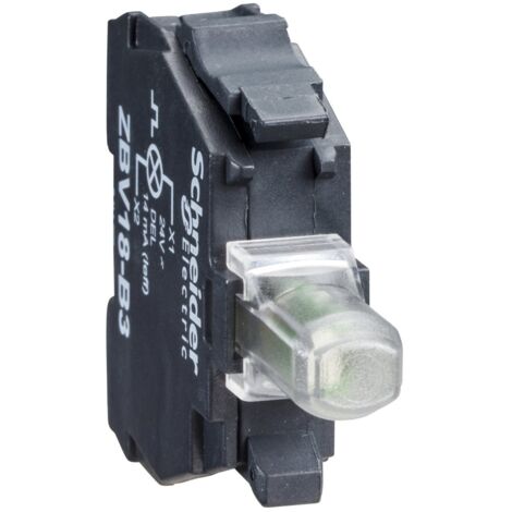 Schneider Electric – Bloc lumineux LED 230V – Signalétique fixe – Bornes à vis-étrier pour raccordement facile – ZBVM1