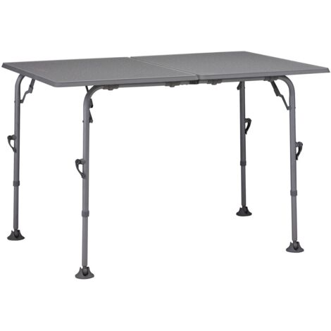 Table de camping pliante 120 x 80 cm – Pour 4 personnes – Armature en aluminium – Plateau résistant aux UV et intempéries – Westfield