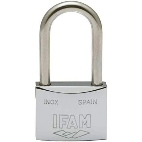 Cadenas en acier inoxydable 50al. acier inoxydable. 50mm. avec 2 clés. arc long. ifam (1/5)