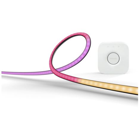 Philips – Kit démarrage Lightstrip Hue Play pour écran triple 24-27 pouces – Synchronisation de lumière avec jeu – Compatible avec Hue Sync