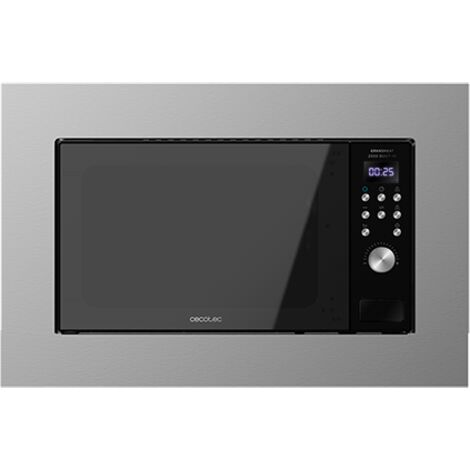 Cecotec – Micro-ondes encastrable 20L – Puissance 700W avec grill 900W – 9 fonctions de cuisson – Design compact noir acier