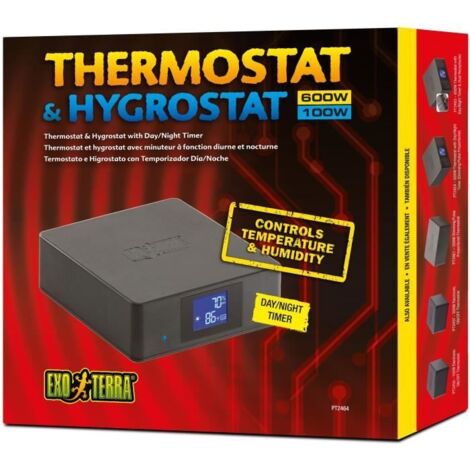 Thermostat et hygrostat pour terrarium EXO TERRA - Avec minuterie - Fonction jour et nuit - 600 W (1/5)
