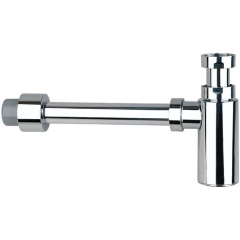 Nicoll – Siphon de lavabo ABS chromé Ø32 – Sortie murale – Tube réglable et culot démontable – Accessoire moderne salle de bain (1/2)