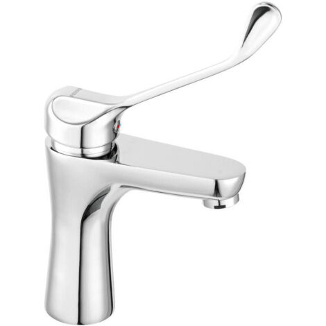 Robinet de lavabo sur pied ALGEO MEDICO, bouchon automatique en plastique, chromé (1/2)