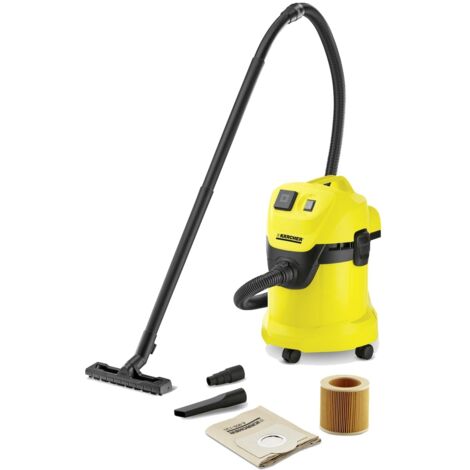 Aspirateur professionnel Kärcher WD 3 P – 1000 W – 17 litres – Pour débris secs et liquides – Fonction soufflante – Tuyau 2 m (1/4)