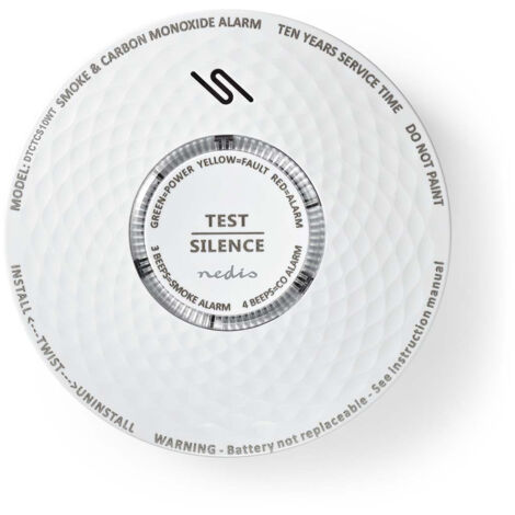 Nedis DTCTCS10WT détecteur de fumée et monoxyde blanc (1/5)